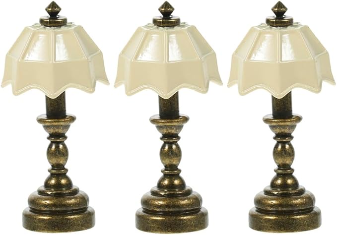 Toddmomy 3pcs Miniature Table Lamp Dollhouse Lights Doll House for House Decor for Craft and Photo Props
