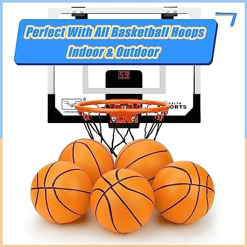 6 INCH PVC Mini Basketball for Indoor Mini Hoops, Soft 6" Rubber Replacement for Over Door Hoops, Ideal for Adults & Kids