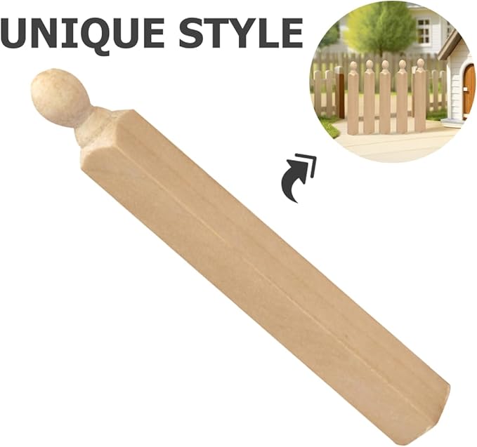 Totority 4Pcs Miniature Dollhouse Newel Posts Wood Pillars 3.14In DIY Accessories for 1 12 Scale Doll House Stairs Porch Furniture Decoration