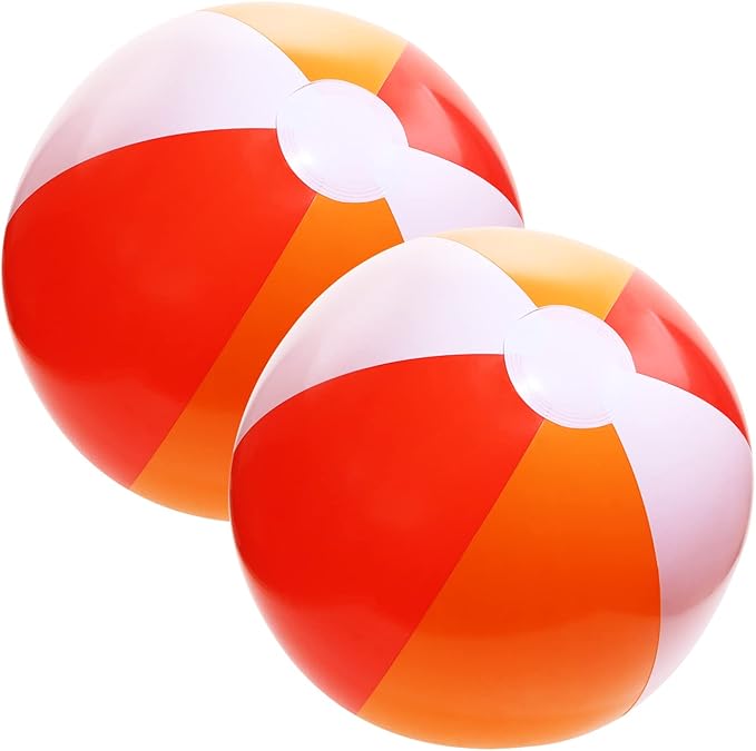 PENTA ANGEL Beach Balls 2PCS 12 Inch Inflatable/Blow Up Classic Rainbow Color Summer Swimming Pool Party Favors Water Toy Beachball for Women Men Adults Playing