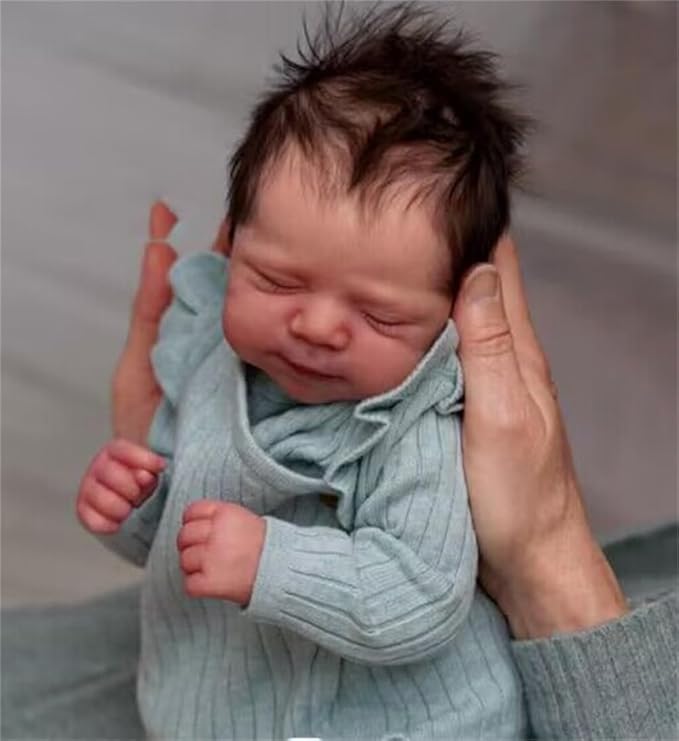 Zero Pam Reborn Baby Dolls, Silicone Baby Doll,18-inch Silicone Babys Dolls with Soft Cloth Body,Posable 3D Skin Realistic Babies,Real Life Babies,Life-Like Newborn with Accessories,Sleeping Newborn
