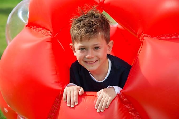 LEXiBOOK, Inflatable Giant Ball, Giant Ball for Outdoor Play, Game Safety, Red/Transparent, PA100US