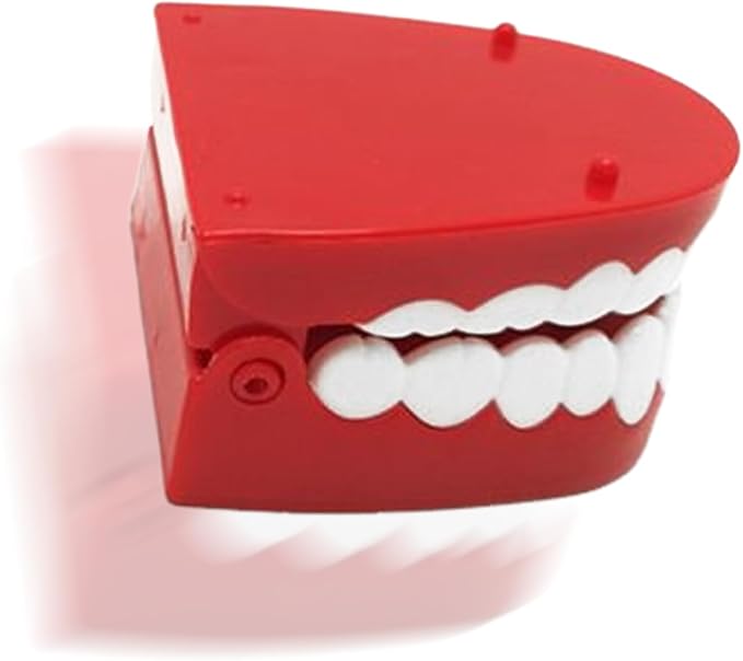 Genérico Wind-up Toy with Squeezing Teeth | Funny Prank Mechanism Rope Toy, Talking Toy, for Kids, Family Members, Friends, Adults, Children and