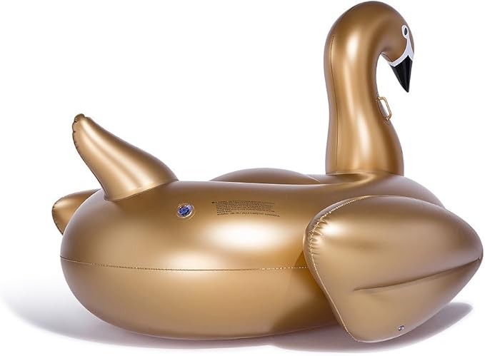 Jasonwell Giant Inflatable Golden Swan Pool Float with Fast Valves Summer Beach Swimming Pool Floatie Lounge Floating Raft Outdoor Party Decorations Toys for Adults (XXXL)