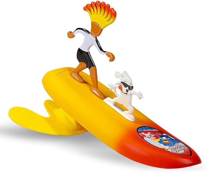Surfer Dudes Legends & Surfer Pets Wave Powered Mini-Surfer, Pet and Surfboard Beach Toy - Cloud 9 Cody and Sky