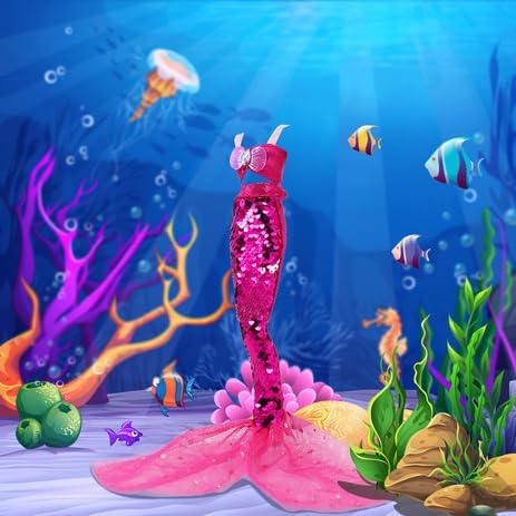 Unicorn Element 5 Pcs 11.5 Inch Girl Doll Mermaid Tail Clothes and Accessories (Dolls are Not Included) - Mermaid Tail Summer Dress, Swimsuit, Bikini
