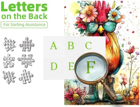 Sunglasses Cool Chicken 1000 Piece Puzzles for Adults, Hard Challenge Art Jigsaw Puzzles, for Gifts Birthday Party Games Family, 27.5" X19.7" Dust Free Puzzle