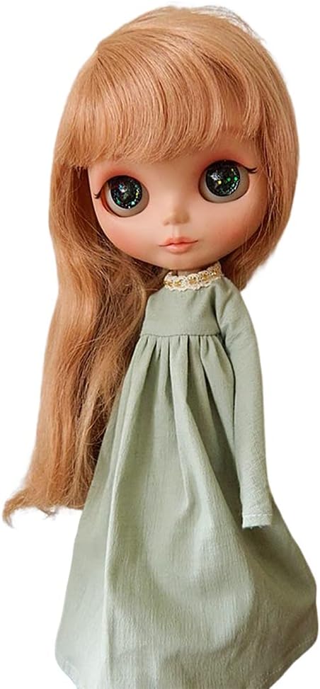 Doll Clothing Extra Long Robe for Blyth,Ob24,Licca,Azone BJD Doll Clothes Toys Accessories Gifts (Light Green) (Only Clothes)