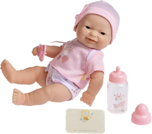 JC Toys - La Newborn Nursery | 7 Piece Doll Gift Set | 12" Life-Like Asian Doll with Accessories | Purple | Ages 2+ (18346)