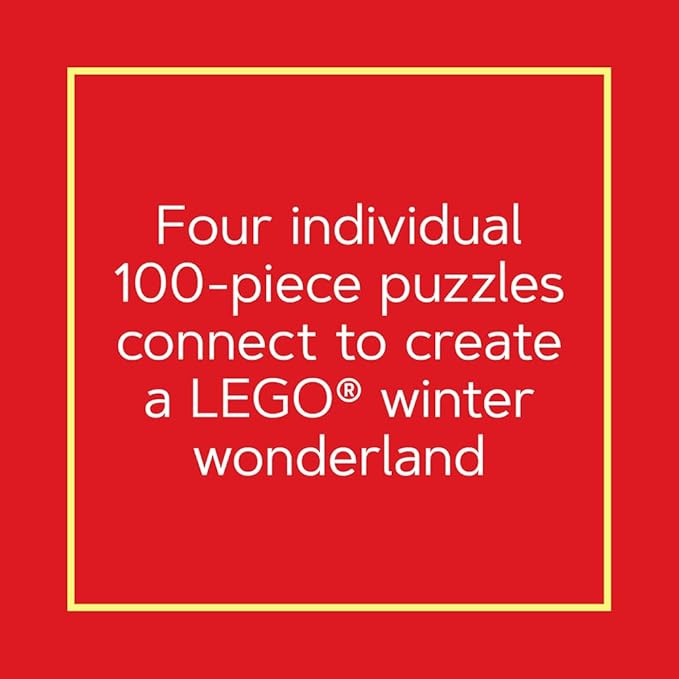 Lego Christmas Train Puzzle | Four Connecting 100-Piece Jigsaw Puzzles