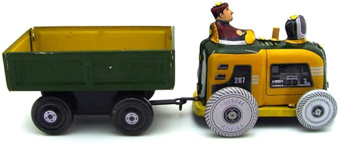 Charmgle Vintage Spring Wind Up Tractor Toy, Green, 5.3 x 2 x 2.4 inch, Over 16 Years Old