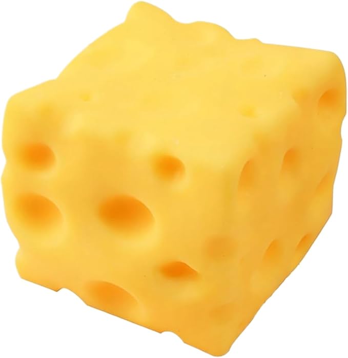 Yellow Cheese Squeeze Toy,Soft Novelty Toy, Rebounding Sensory,Help for Relax,Focus, Sensory Cheese for & Adults, Food Theme Cheeese Cubes Squiishy Toys,Stress Balls for Adults