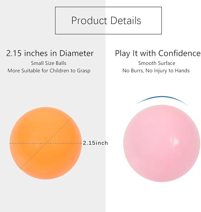MoonxHome Ball Pit Balls for Toddlers, BPA Free Crush Proof Plastic Toy Balls for Ball Pit, Children's Pool Water Toys, Macaron Ocean Balls for Play Tent 2.15 Inch Pack of 100 200 500 800 1000