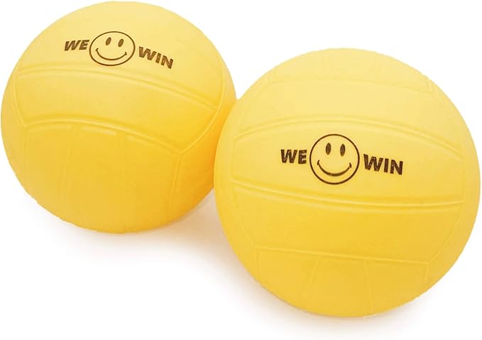 Spike Replacement Balls | Roundnet Game Balls | Strong Bounce Ball | 3.5inch Yellow Soft Rubber Ball | Extra Balls | Lawn Beach Volleyball, Water Pool Ball