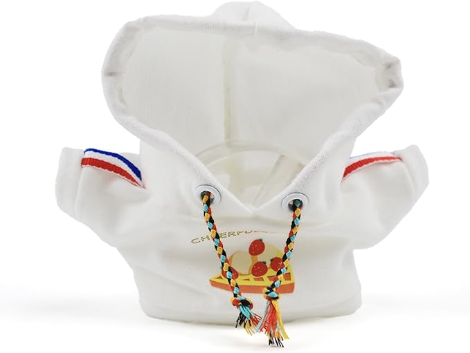 17cm Doll Clothes Set for Labubu– Cozy Outfit with Knit Hat, Denim Overalls, White Hoodie & Scarf by Clothes Designer | Fits 17cm Sitting or Standing Dolls (No Doll)