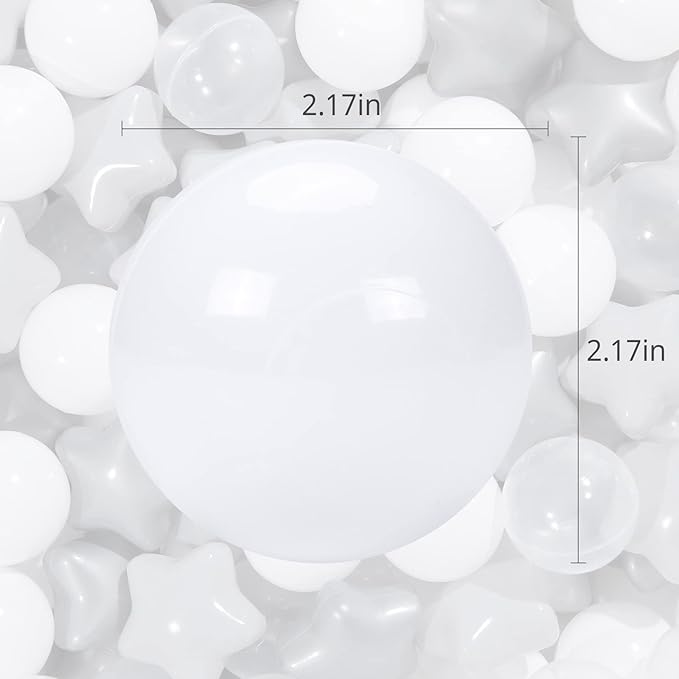 TRENDPLAY Star Ball Pit Balls for Toddlers -50 100 200 Count Star Balls Different Shapes, Non-Toxic Plastic Balls for Safe Play, Boys Girls Festival Party Decoration