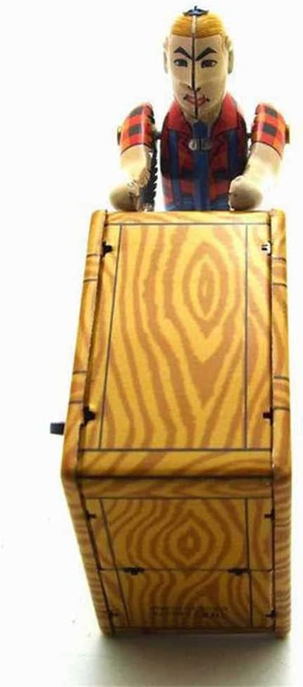 Charmgle Wind-up Tin Toy Box Pusher Model Toys Retro Spring Clockwork Toy Home Ornaments Adult Collection