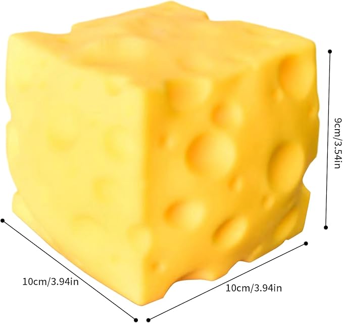 Easy Sqweezy Super Cheesy, Squeeze This Big, Fun, squiishy, Slow Rising, Extra Soft Giant Block of Cheese for Stress Relief - Sensory / Fidget Novelty Toy and Gift for Kids and Adults