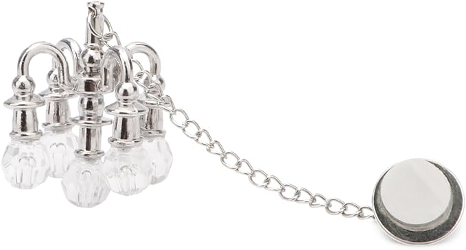 Dollhouse Miniature Chandelier 1:12 Scale Chrystaline Chandelier Pendant 5 Head Hanging Ceiling Light Luxury Decoration Ceiling Lamp Dollhouse Accessories (Silver)