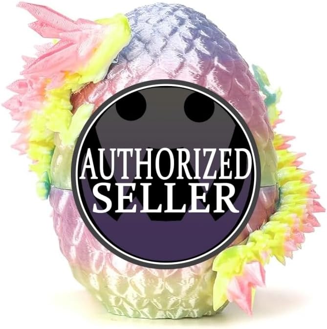 6PCS Mini 3D Printed Dragon Dinosaur Egg, Prefilled Easter Eggs Filled Dragon Eggs Toys Filled,3D Printed Dragon in Egg,Crystal Dragon Figurine Decor,Full Articulated Dragon