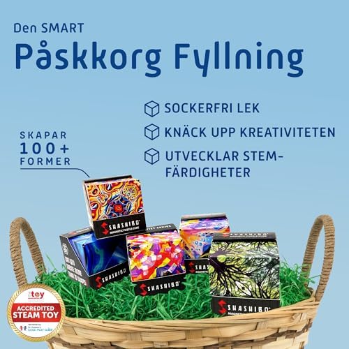Shashibo Shape Shifting Box - STEM Fidget Toy with Ultra Strong Magnets - Sensory Puzzle Cube Transforms Into 100+ Shapes, Easter Basket Stuffers Gift for Kids, Teens, and Adults (Blue Planet)
