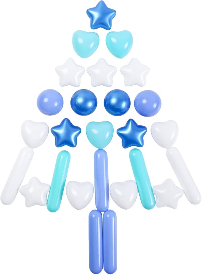 STARBOLO 150 200 500Pcs Ball Pit Balls Stars Hearts Strips, Blue Balls for Ball Pits, Children's Pool Water Toys for Baby Pool, Play Toy Balls for Kids Toddler Birthday Party Decoration