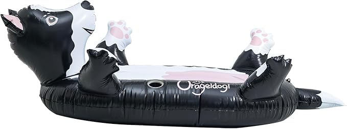 Summer Inflatable Black Dog Pool Float for Teens, Adults, and Pets