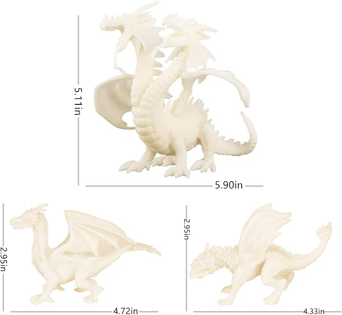 Ferthor Fun Dragon Toys DIY Painting Dragon Kit,Kids Arts Crafts Set with 13 Color Educational Toy to Paint Your Own Christmas Gift for Boys Girls 3 4 5 6 7 8 9 Year Old(3 Dinosaurs)