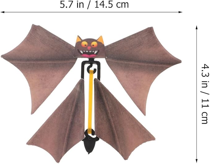 TOYANDONA Flying Bat, 10 Pcs Wind up Bat Toys Funny Surprise Tricky Prop Toys Fake Props Halloween Card Stage Performance Accessory (Random Color)