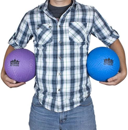 Crown Sporting Goods 8.5-inch Official Size Dodge Ball with Textured Grip - Playground Balls for Kickball, Foursquare