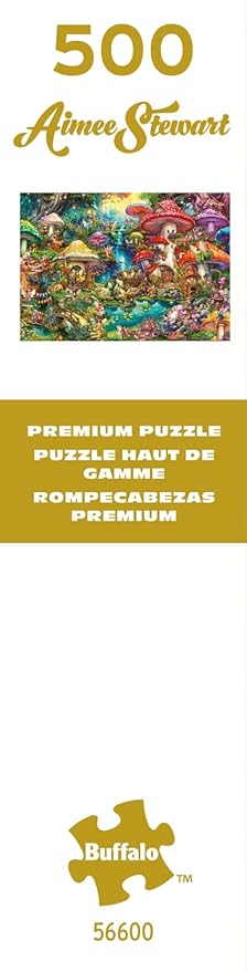 Buffalo Games - Gold - Aimee Stewart - Merry Mushroom Village Picnic - 500 Piece Jigsaw Puzzle for Adults - Challenging Puzzle Perfect for Game Nights