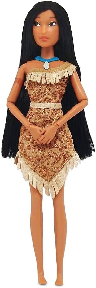 Disney Store Official Disney Princess Classic Doll (Pocahontas), 11 Inches, Includes Brush with Molded Details, Fully Posable Toy in Classic Outfit - Disney Princess Toys for Girls
