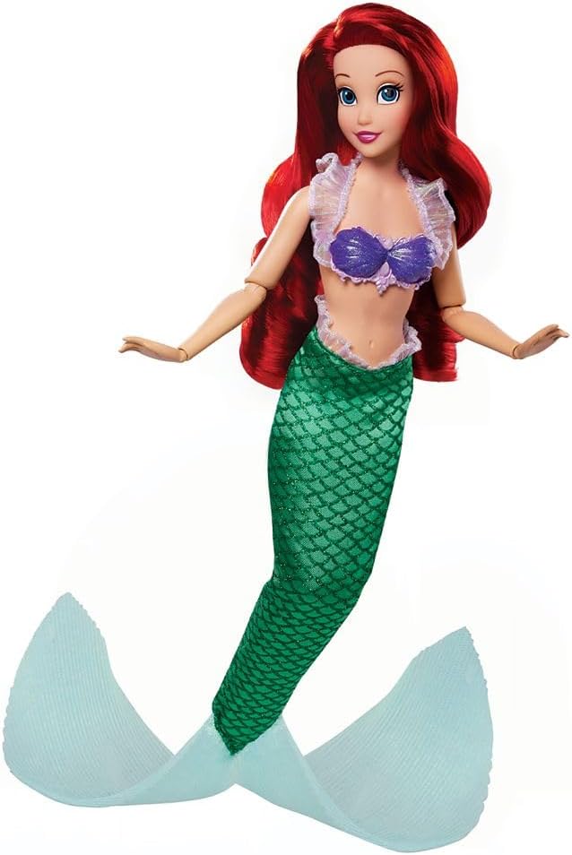 Disney Store Official Ariel Story Doll - 11 Inches - Includes Coloring Book and Additional Dress, Princess Doll in Classic Outfit, Disney Princess Toys for Girls