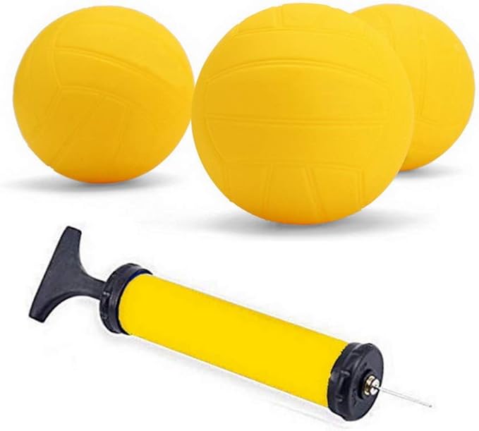 Spike Replacement Balls 3-Pack with Pump for Roundnet Game Mini Volleyball Pool Game