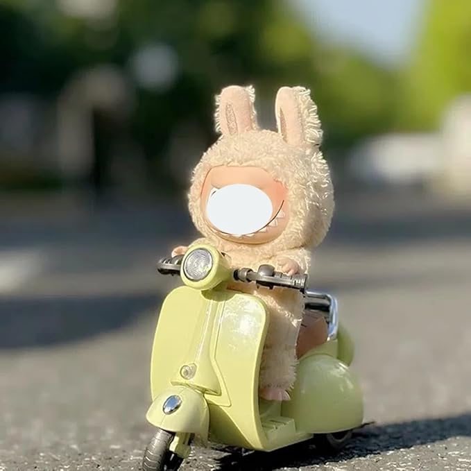 Scooter for Labubu with Light and Music, Have A Seat for Labubu Accessories, Mini Electric Doll Scooter Interactive Decor Desktop Ornaments for Labubu Collectors