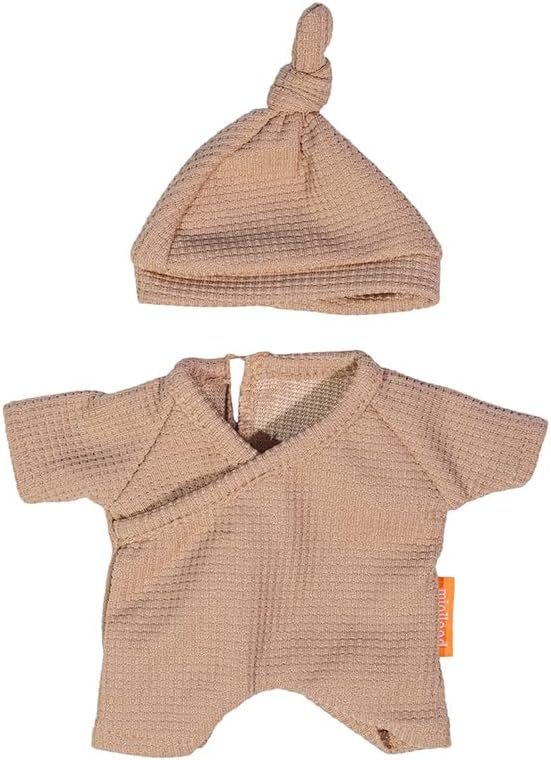 Miniland - Clothes for 8 1/4 inches Doll, Clothing Accessory for Dolls, Pajamas with Hat (Brown)