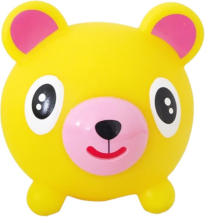 TOYANDONA Squeeze Toy for Kids - Bear Tongue Stick Out Animal Tongue Out Toy Squeeze Ball for Stress Relief Fun Kids Adults Birthday Party Favors Easter Basket Goodie Bag Stocking Stuffers, Yellow