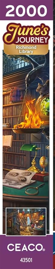 Ceaco - June's Journey - The Library - 2000 Piece Puzzle for Adults - Challenging and Perfect for Game Nights - Finished Puzzle Size 38.5 x 26.5