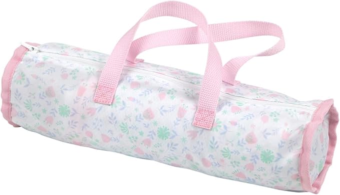 JC Toys - Berenguer Boutique | Travel Folding Crib - Playpen with Accessories | Pink Floral Collection | for Dolls up to 18" | Ages 3+