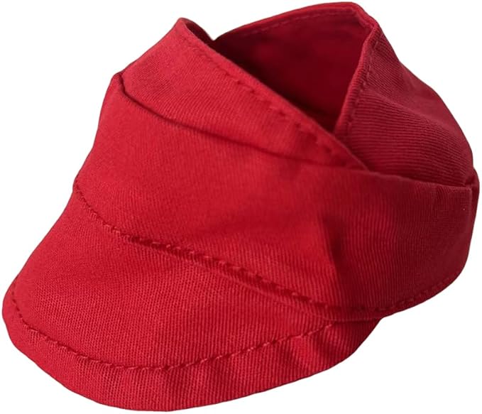 for Labubu Doll Accessories Set, 4 Colors Options Camouflage Bucket Hat and Black Sunglasses Frame(no Lenses) Casual Cap (Red)