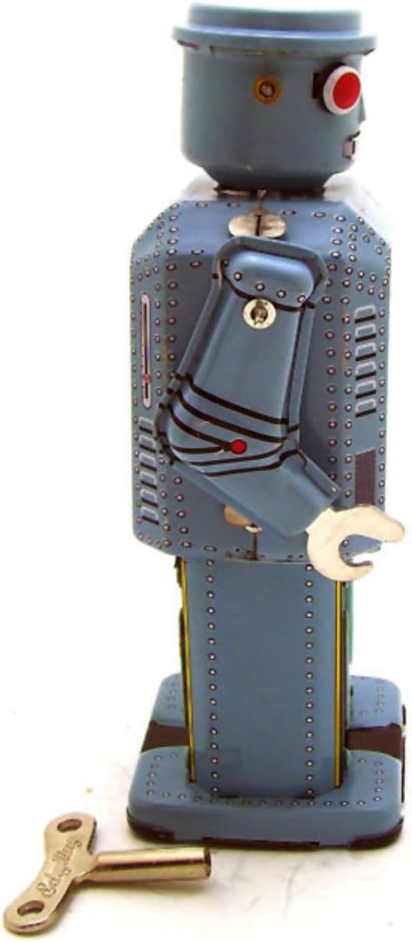 Charmgle Big Eyed Robot Tin Toy Wind-up Walking Robot Adult Collection Retro Toy Party Favor Home Decoration MS416