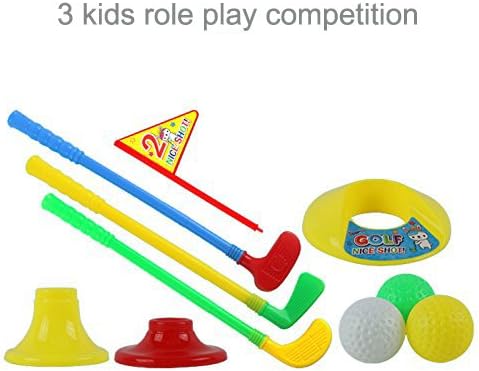 Plastic Golf Clubs, Educational Golf Toys Sets for Toddlers Kids, Outdoor Indoor Sports Golf Game Toys for Boys Girls, Sturdy & Multi-Colored