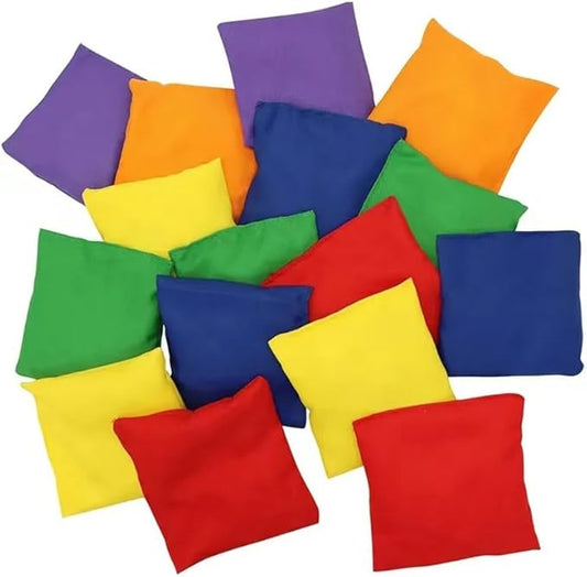 20 PCS Colorful Nylon Bean Bags for Tossing for Kids & Family Fun Outdoor Games