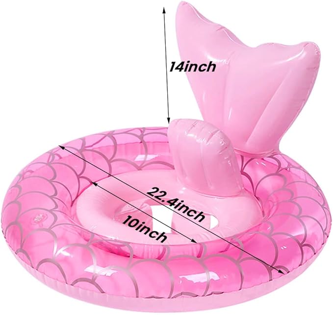 New Baby Swimming Pool Floats for Toddler Kids 8-48 Months Under 44lb, Inflatable Swim Ring Water Raft with Seat for Summer Beach Outdoor Children Infant Bath Toys