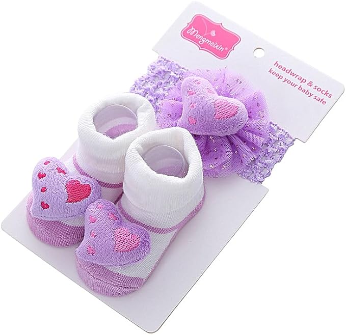 Reborn Baby Doll Clothes Accessories 18-22 Inch Reborn Newborn Doll Clothing Headbands & Socks Sets 4 Pcs