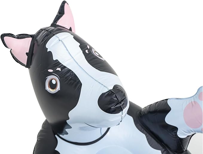 Summer Inflatable Black Dog Pool Float for Teens, Adults, and Pets
