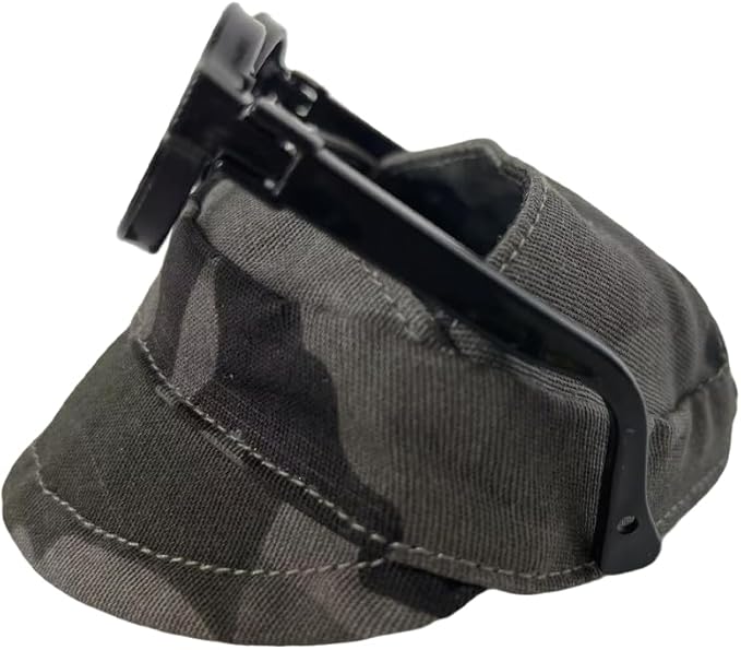 for Labubu Doll Accessories Set, 4 Colors Options Camouflage Bucket Hat and Black Sunglasses Frame(no Lenses) Casual Cap (Camouflage Army Green)