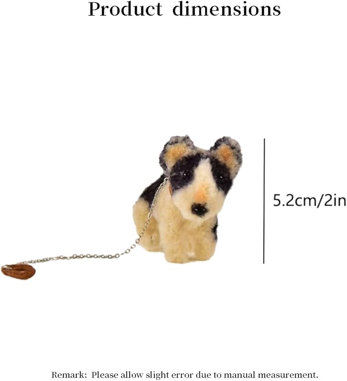 Funky Mini House Miniature Dollhouse Handmade Pipe Cleaner Pet, Mini Doll House Pet Accessory, Cute Pet Craft Gift for Dollhouse Enthusiasts (Black Foxhound)