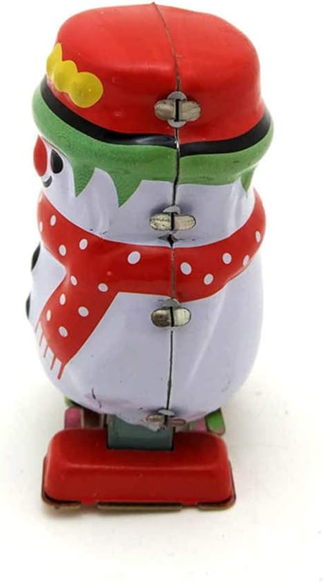 Charmgle Wind-Up Tin Toy Snowman, Retro Walking Robot Adult Collection Clockwork Toy, Xmas Party Favor Toys Home Bar Decoration