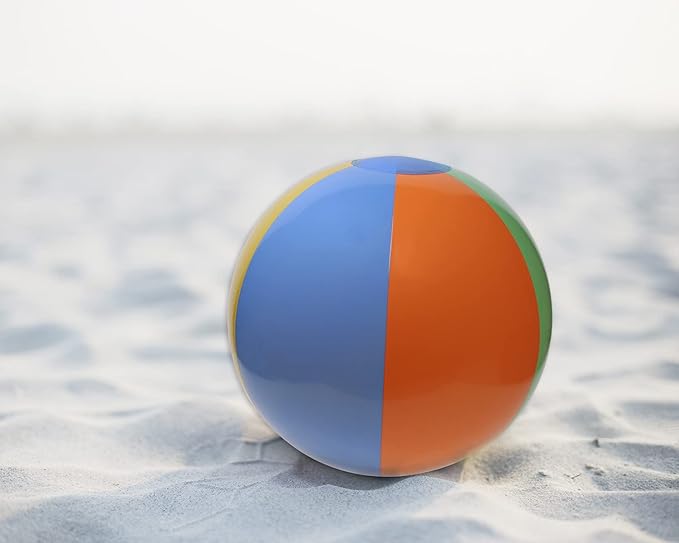 PENTA ANGEL Beach Balls 2PCS 12 Inch Inflatable/Blow Up Classic Rainbow Color Summer Swimming Pool Party Favors Water Toy Beachball for Women Men Adults Playing